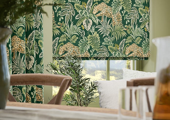 Leopard, Malachite - Motorised Roman Blind - Image 5